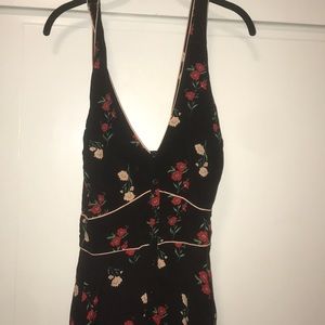 Cross cross back flower print dress